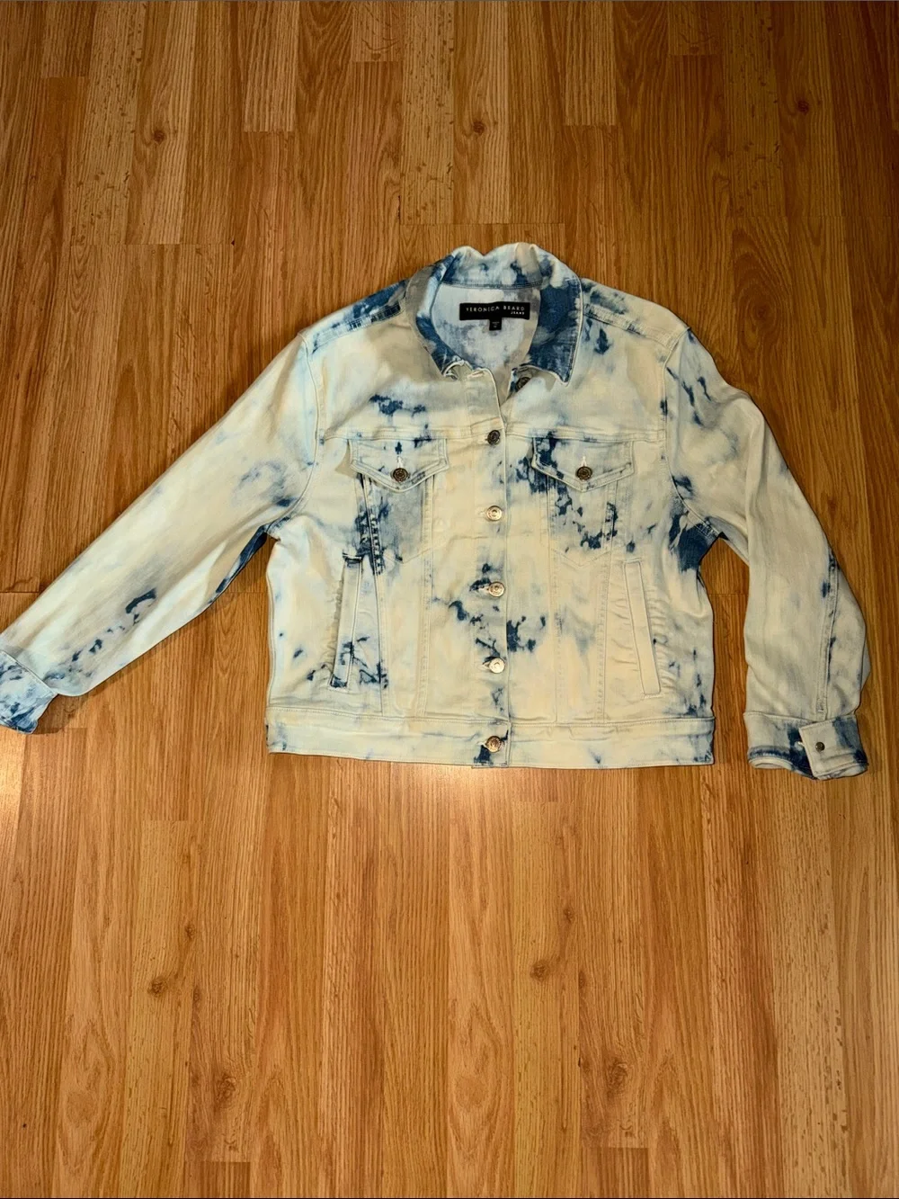 Veronica Beard Kinley Tie Dye Denim Jean Jacket Size Medium